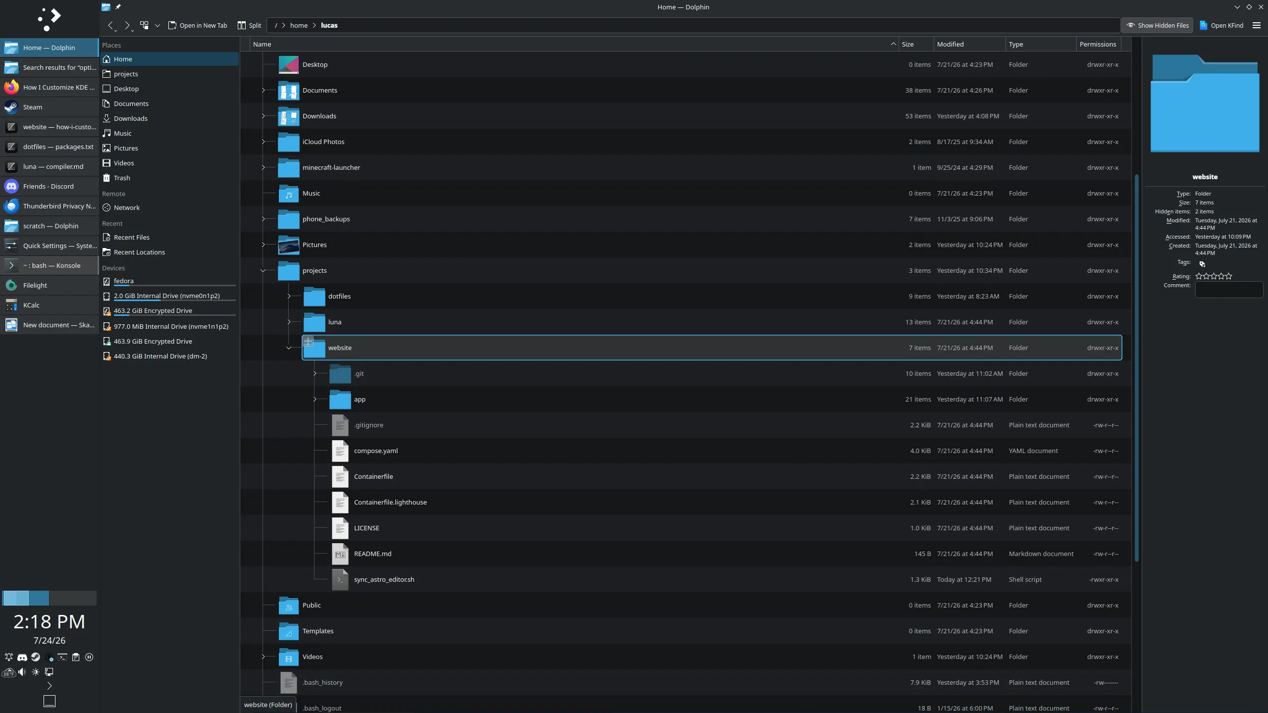 A screenshot of my Dolphin configuration.